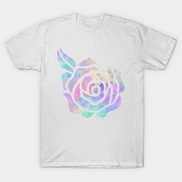 Pastel Tie-Dye Watercolor Rose T-Shirt by broadwaygurl18